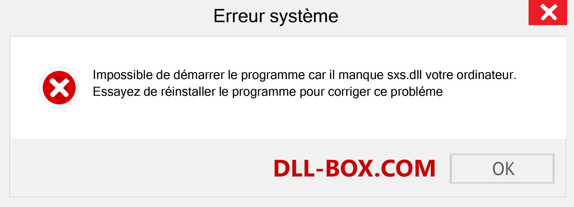 Le fichier sxs.dll est manquant ?. Télécharger pour Windows 7, 8, 10 - Correction de l'erreur manquante sxs dll sur Windows, photos, images